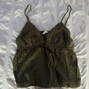 Cotton On Green Textured Babydoll Top